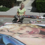 "The Dreamer" by Tamara de Lempicka; in progress Recreated by Shirley Lehner-Rhoades