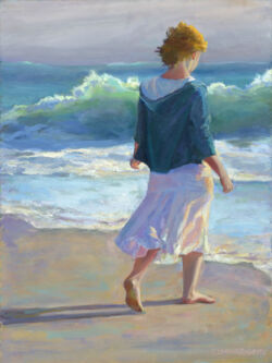 A Walk on the Beach. A Walk on the Beach. Original oil painting by Shirley Lehner-Rhoades.