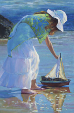 Sophia at Natural Bridges #1 Original oil painting by Shirley Lehner-Rhoades 20" x 30" oil on canvas.